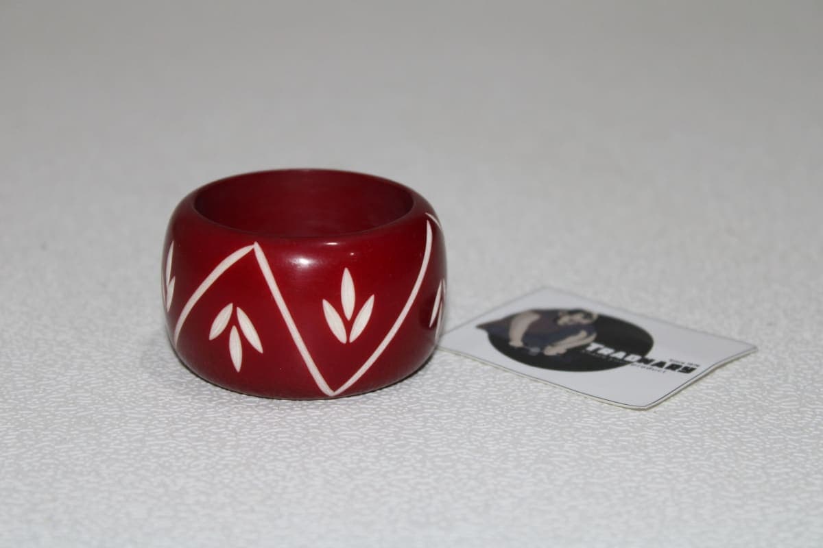 Carved Cherry Resin Napkin Ring