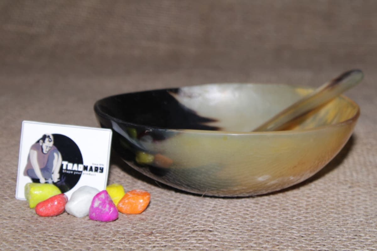 Black And Lite Brown Horn Spoon
