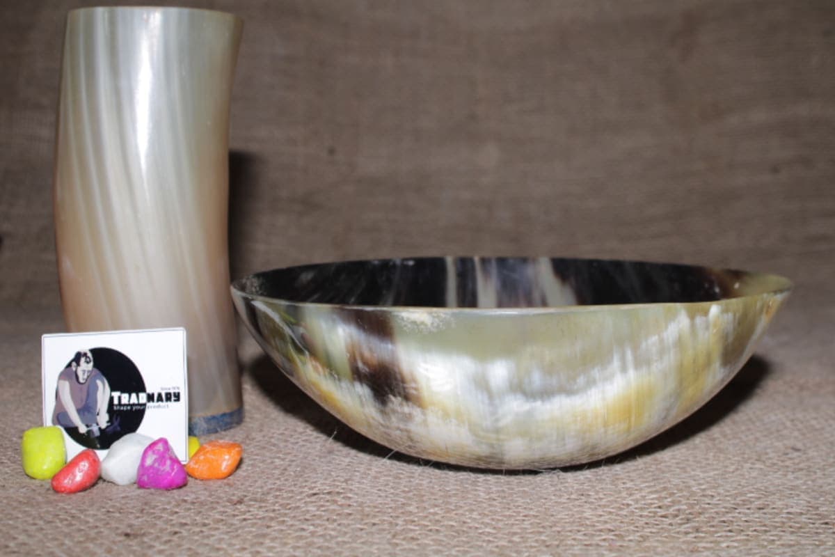 Lite And Dark Brown Horn Bowl