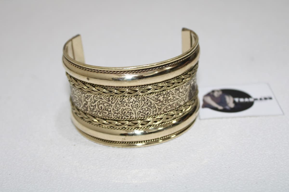 Engraved Brass Cuff