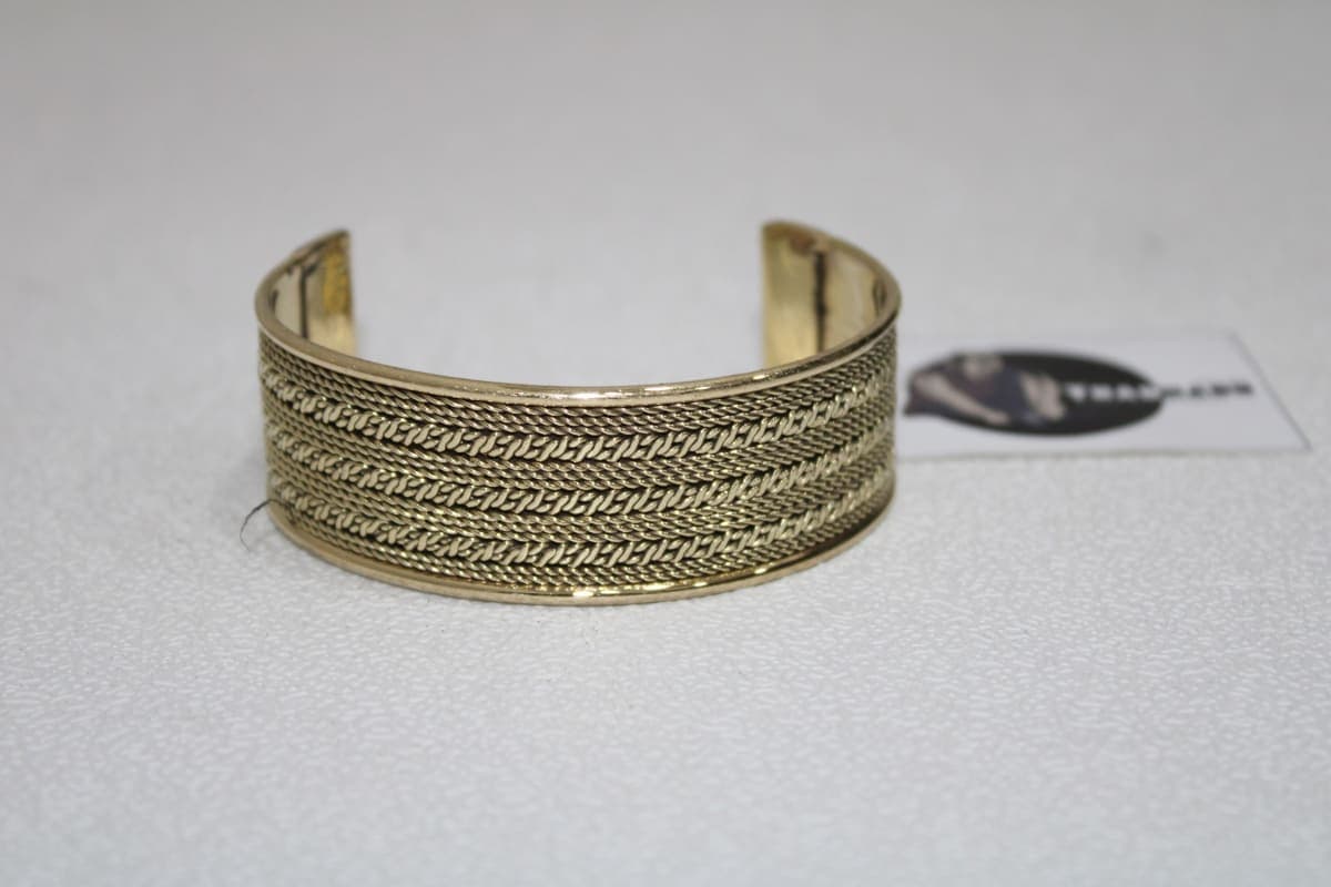 Triple Rope Design Brass Cuff