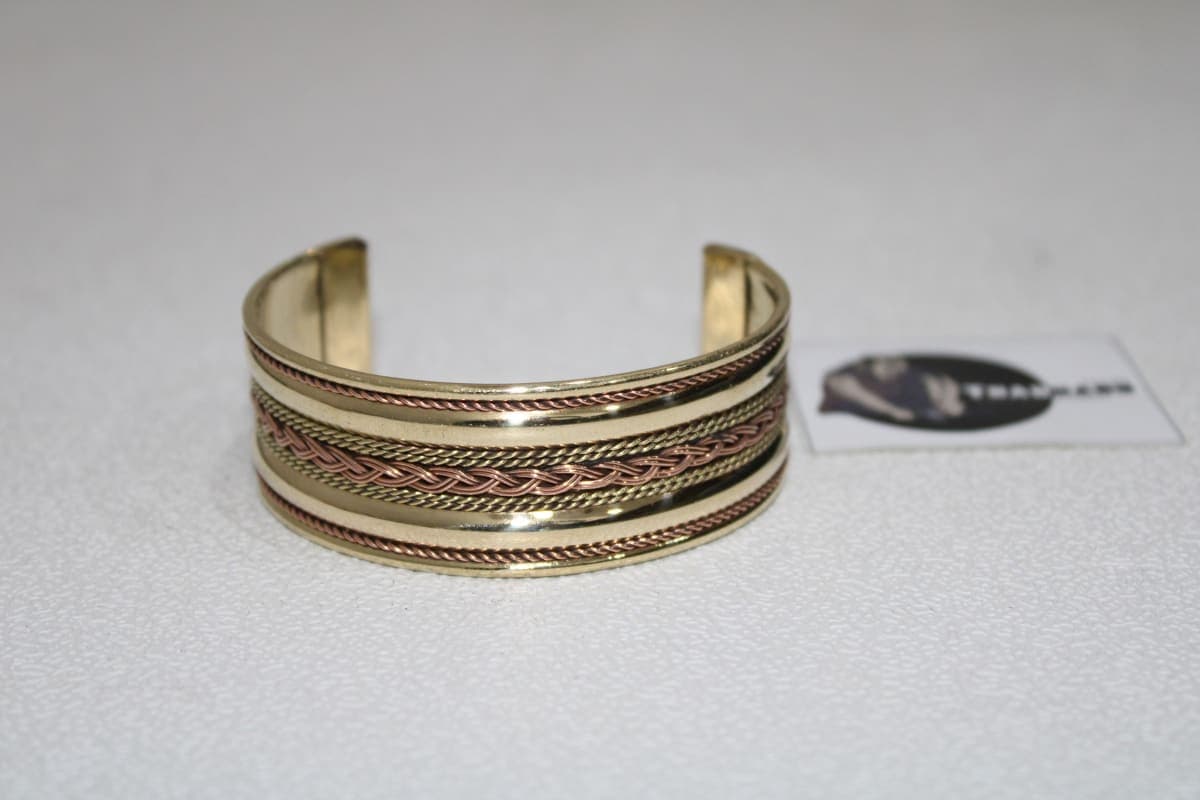 Single Rope Design Brass Cuff