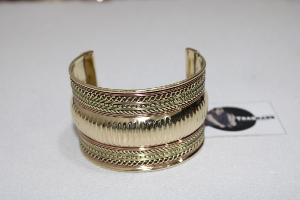 Four Copper Rope Design Brass Cuff