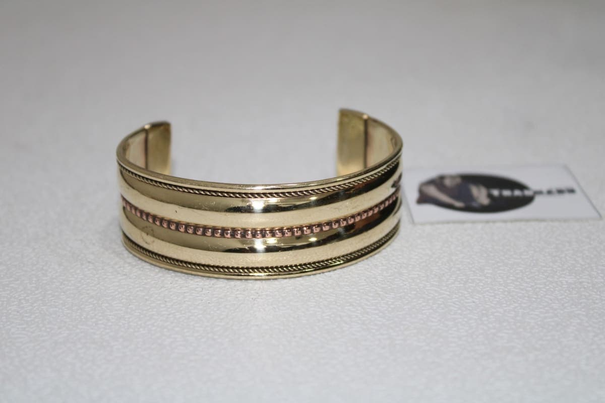 Single Copper Bending In Middle Brass Cuff