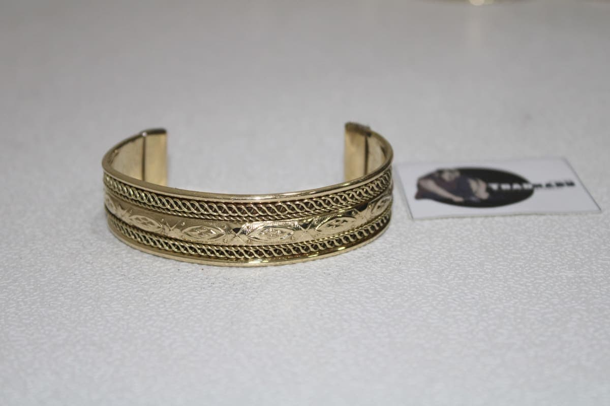 Dual Rope Design In Thin Brass Cuff