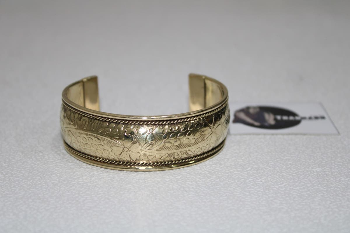Leaves Design In Brass Cuff