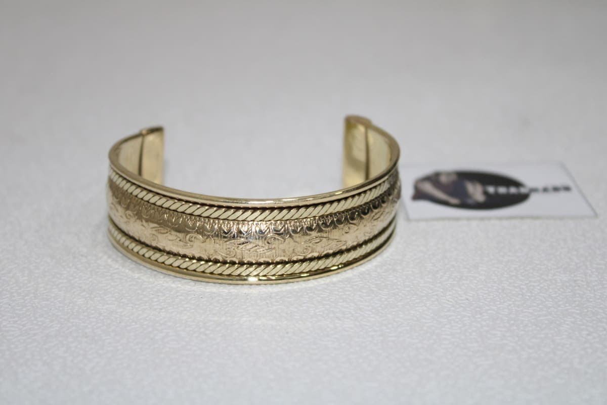 Rope Design Brass Cuff