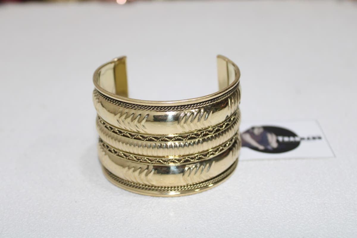 Wide Brass Cuff Bracelet
