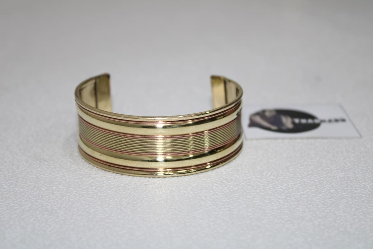 Six Thin Copper Wire Design Brass Cuff