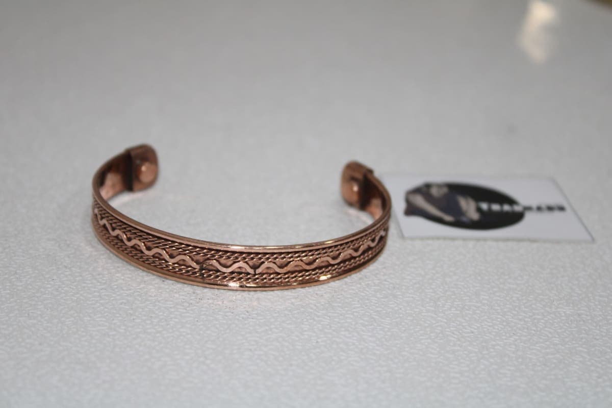 Wave Design Cuff Healing Copper Bracelet