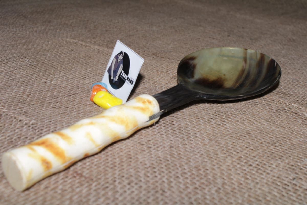 Horn Spoon With Bone Handle