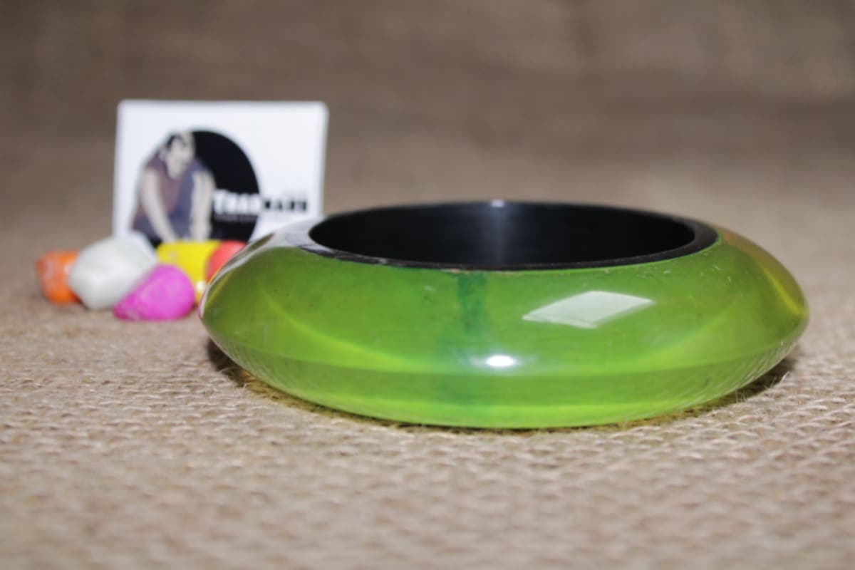 Green And Black Resin Bangle
