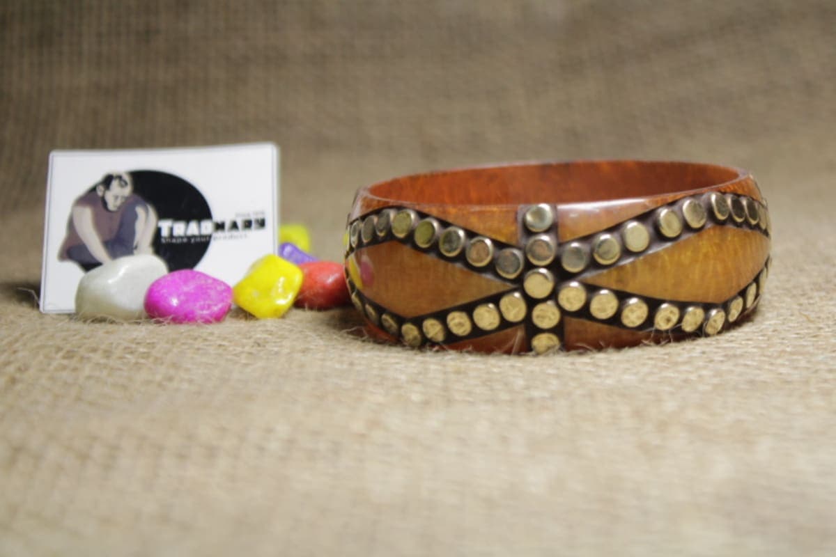 Brass Studs Design Resin Bangle
