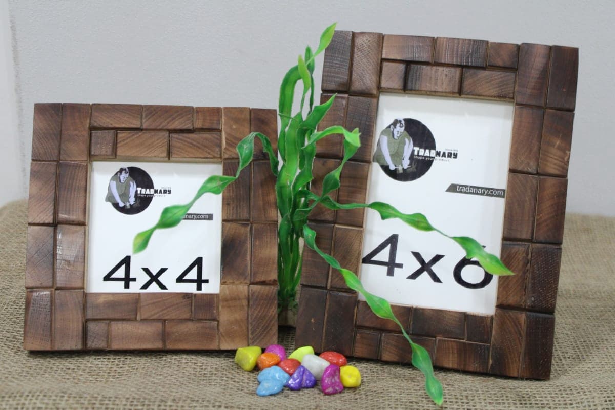 Mosaic Wood Inlay Picture Frame