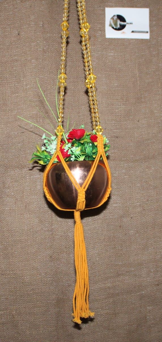 Resin Pearl Rope Hanging Planter 