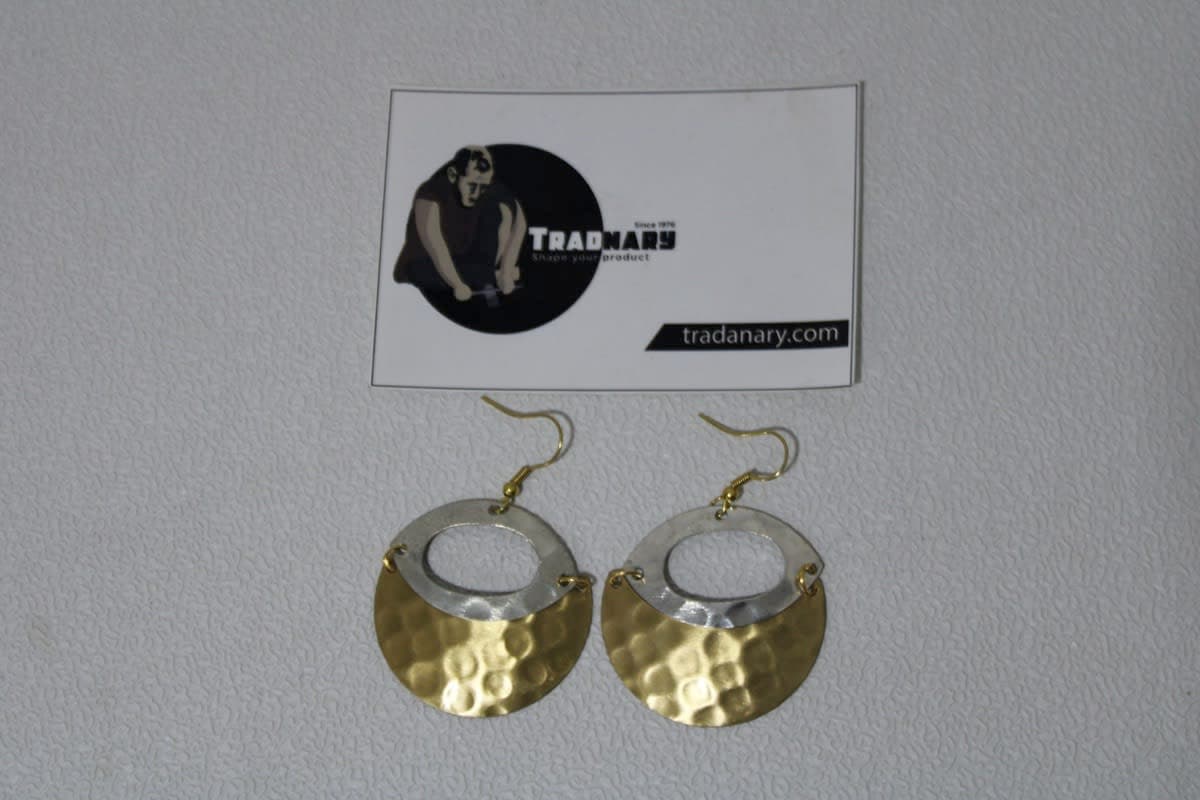 Brass & Silver Coated Earrings 