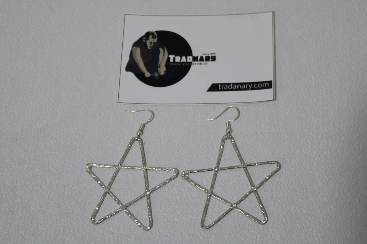Silver Coated Star Shape Earrings 