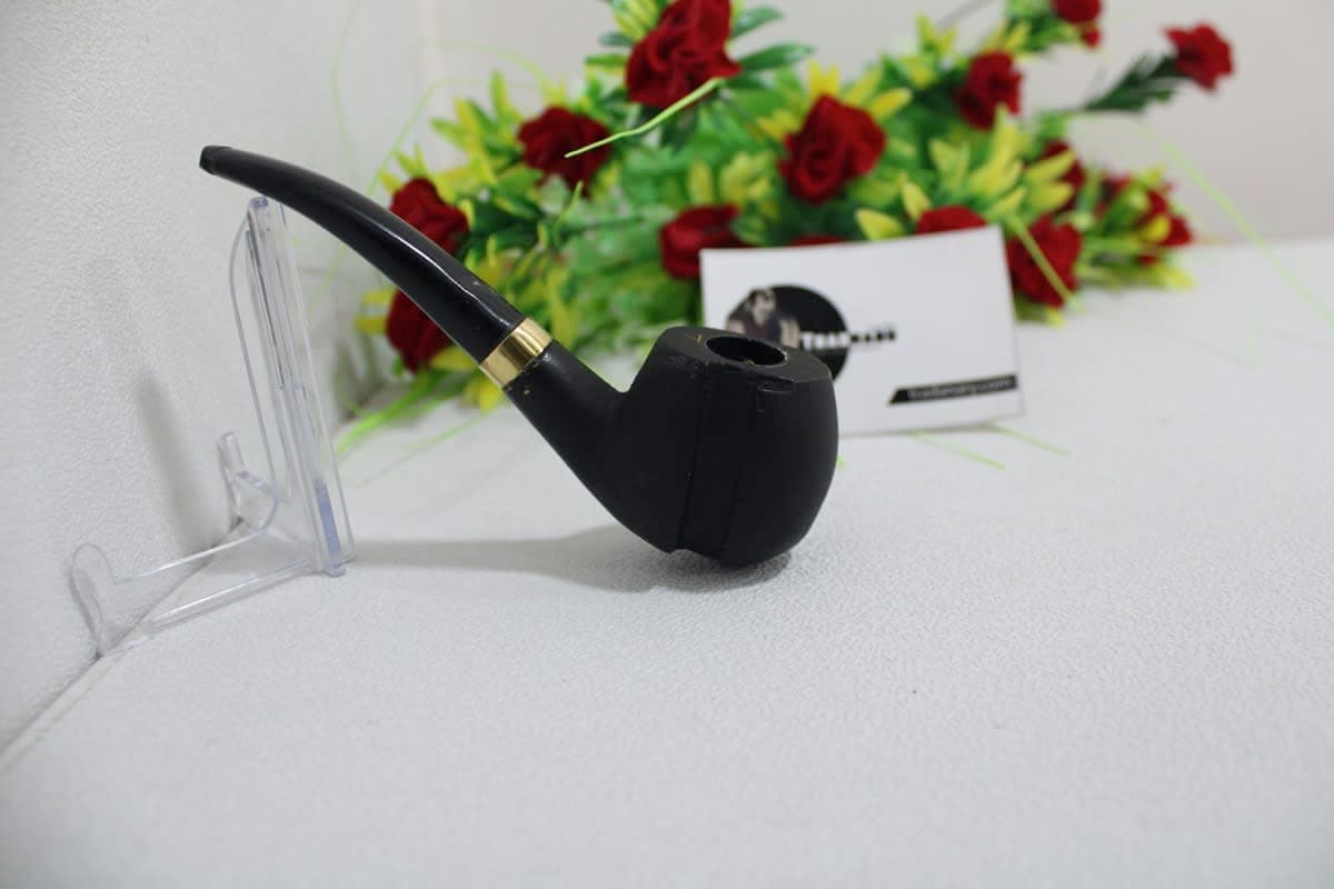Black Bent Apple Wooden Smoking Pipe 