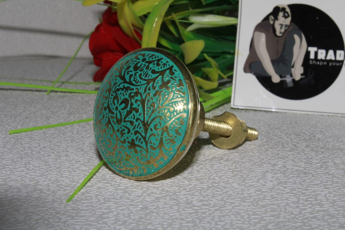 Green Brass Knob