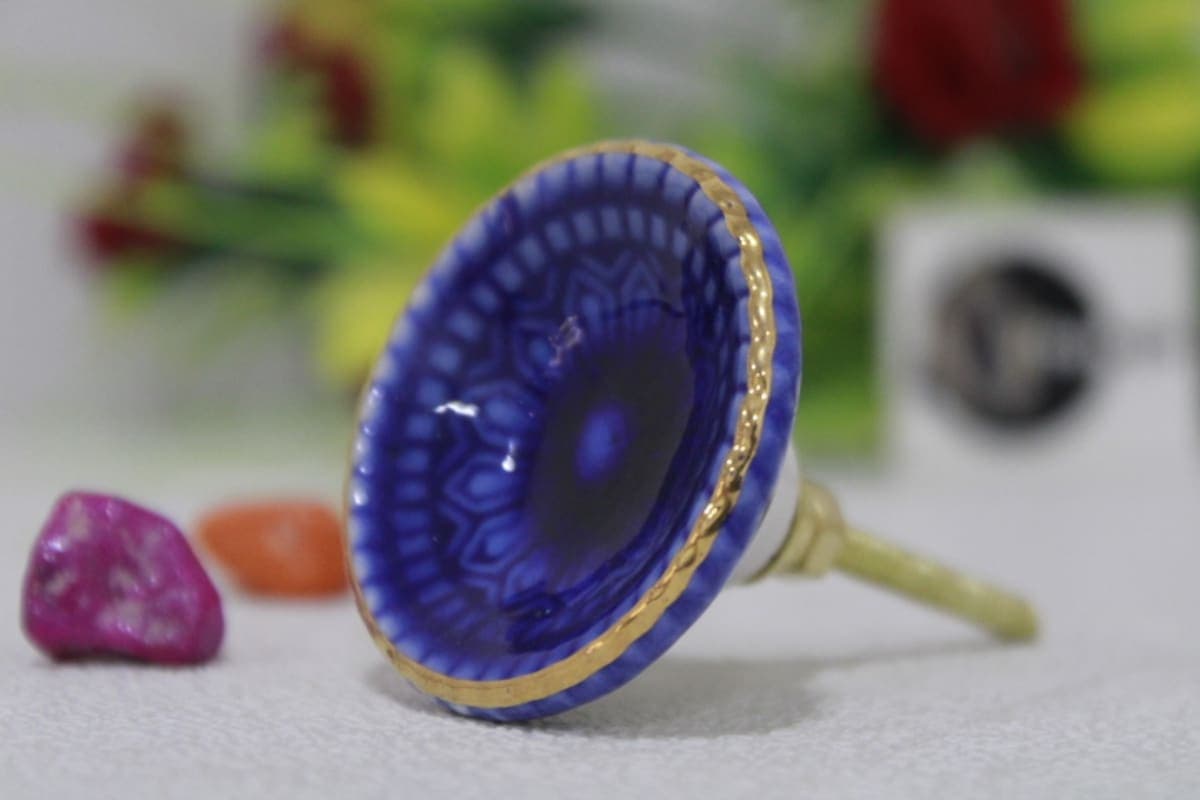 Blue Ceramic Knob