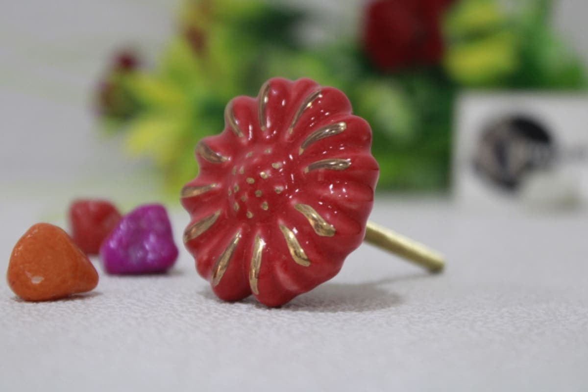 Red Ceramic Knob
