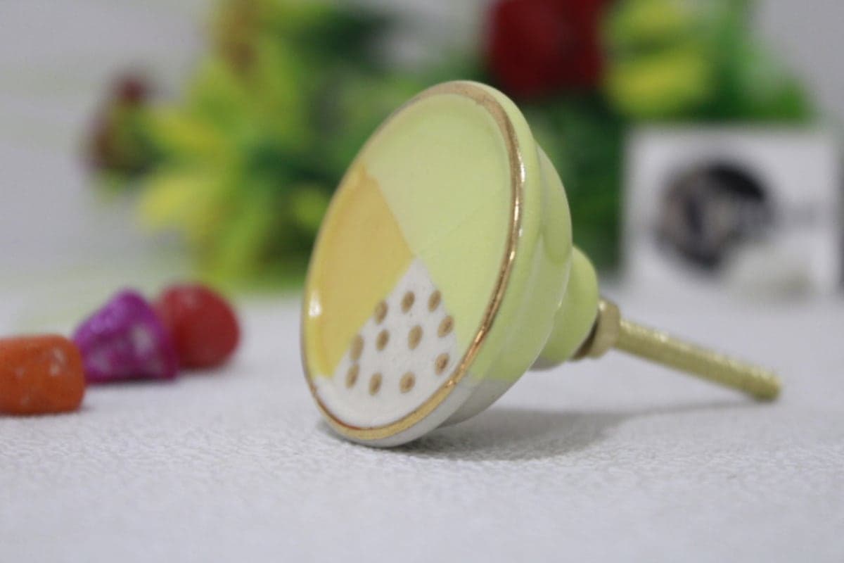 Ceramic Golden Printed Dot Knob