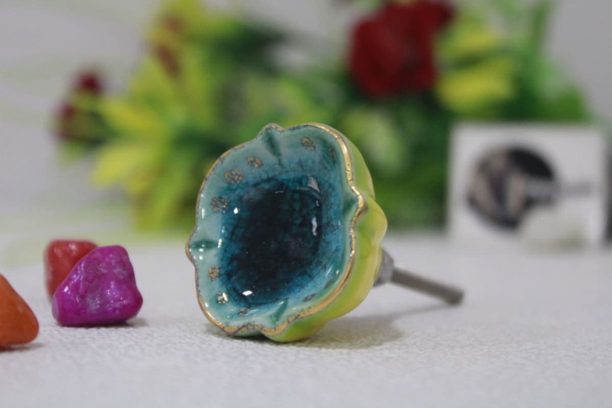 Ceramic Blue Bell Knob