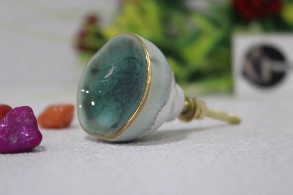 Ceramic Blue Bell Drawer Knob