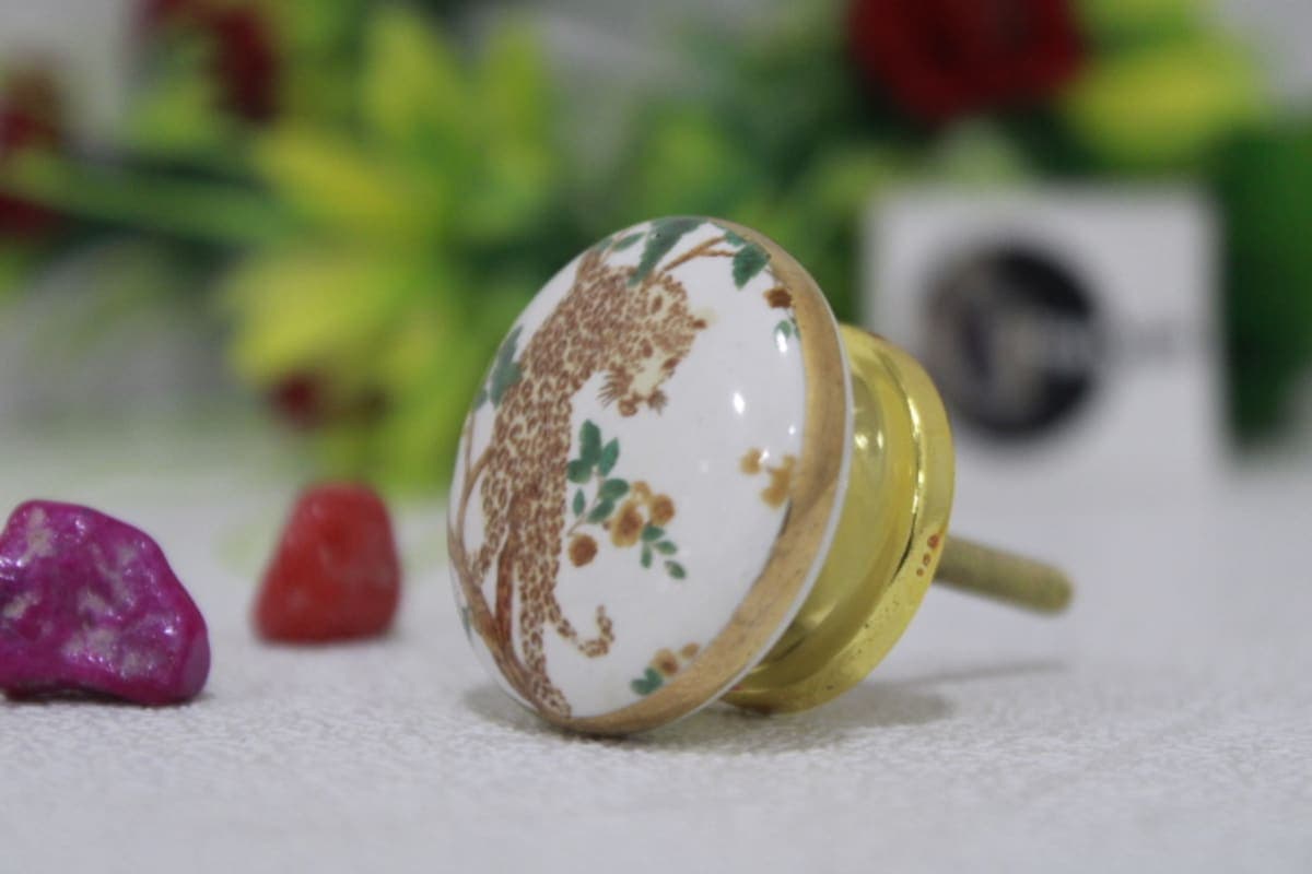 Printed Tiger Ceramic Knob