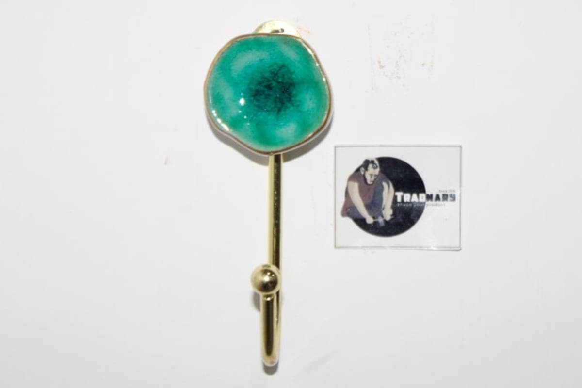 turquoise Color Ceramic Wall Hook