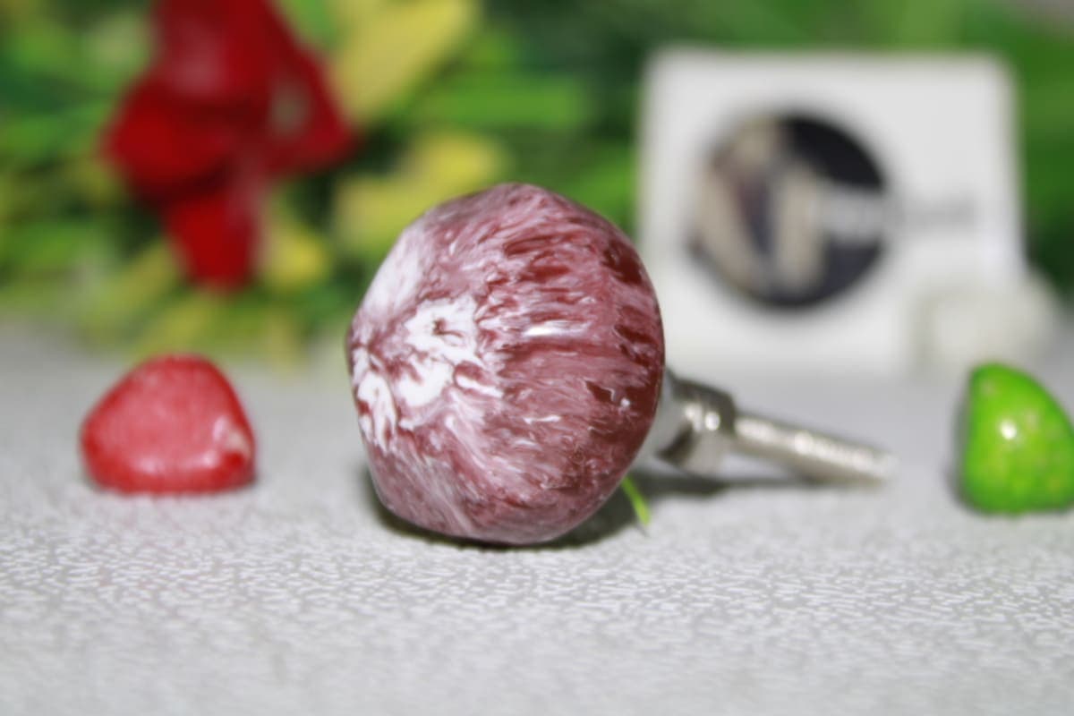 Pink And Whitish Mixed Resin Knob