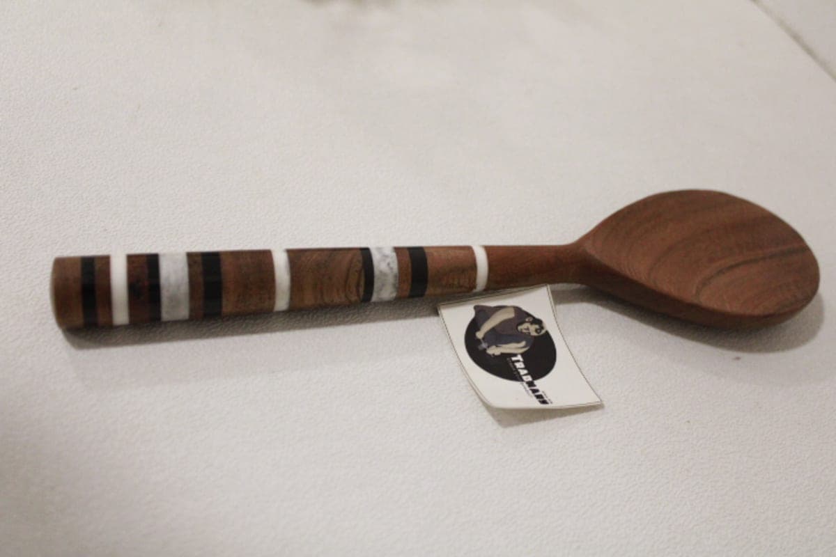 Round Bowl Spoon In Wood & Resin