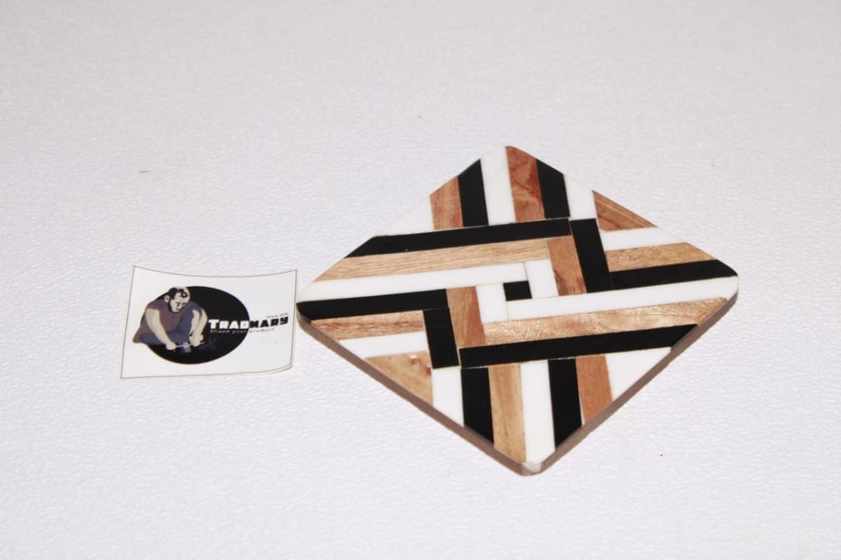 Black & White Resin Strips Coaster