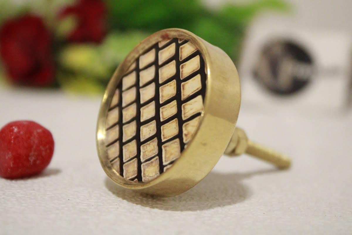 Rectangular Strips  Design Horn & Molded Brass Knob