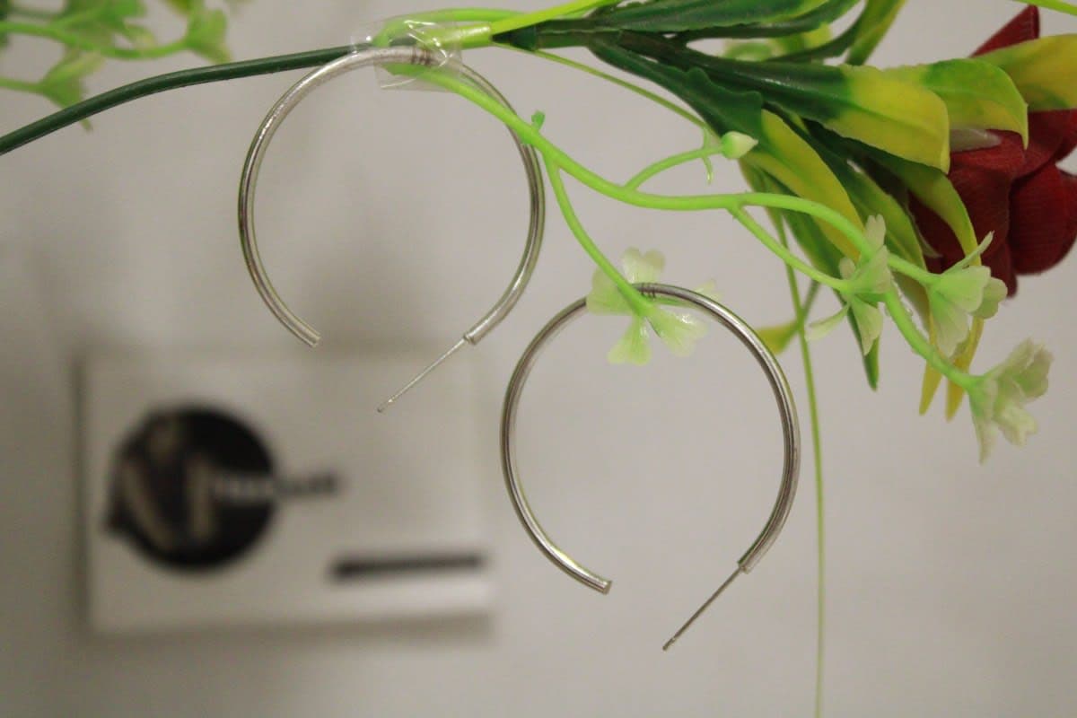 Silver Coated Earrings In Circle Shape