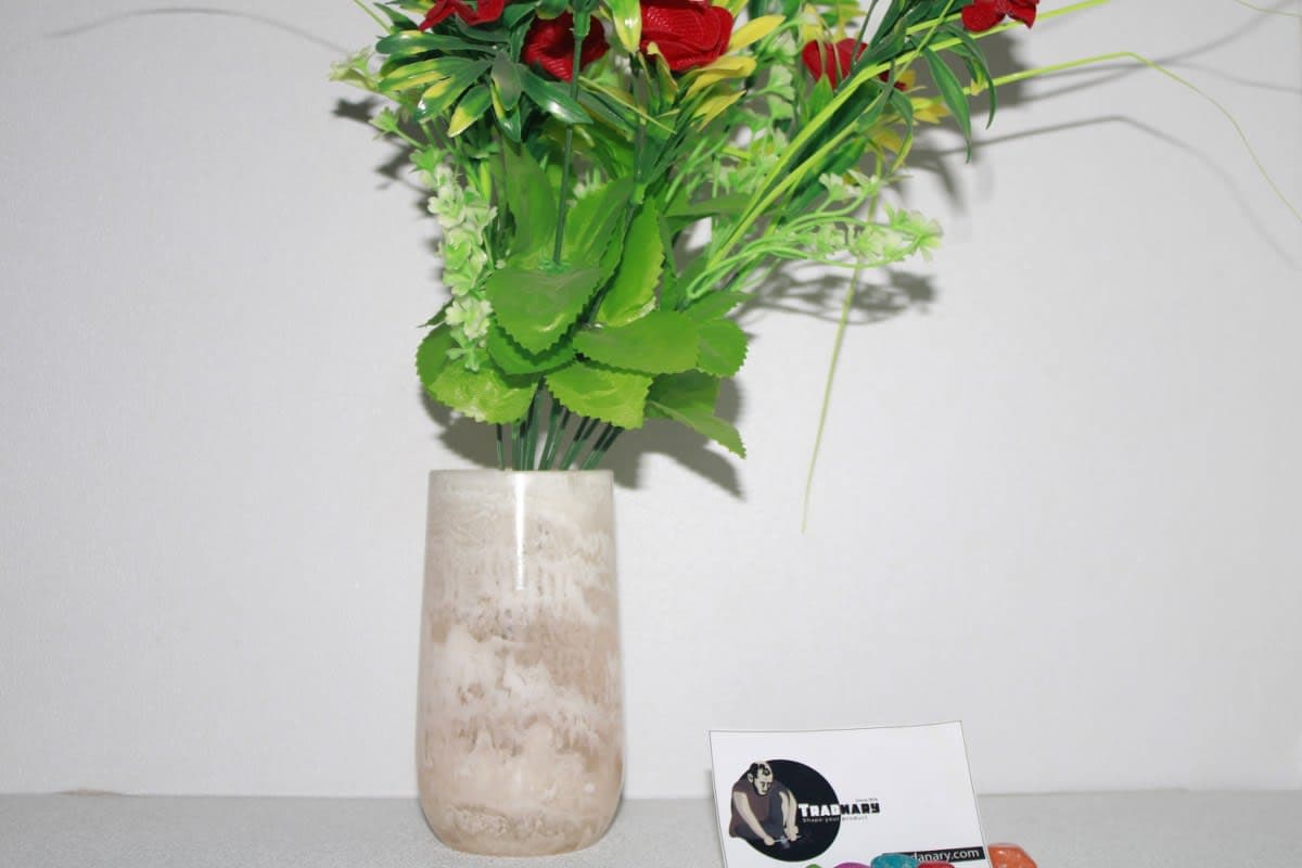 White Resin Flower Pot