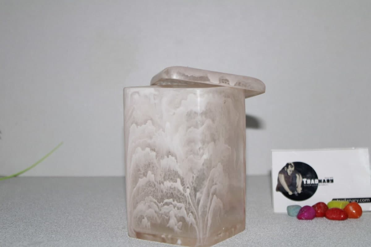 White Resin Box In Rectangular Shape