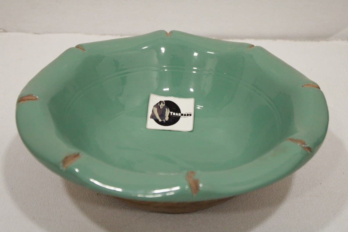 Wooden Serving Bowl in Turquoise Color