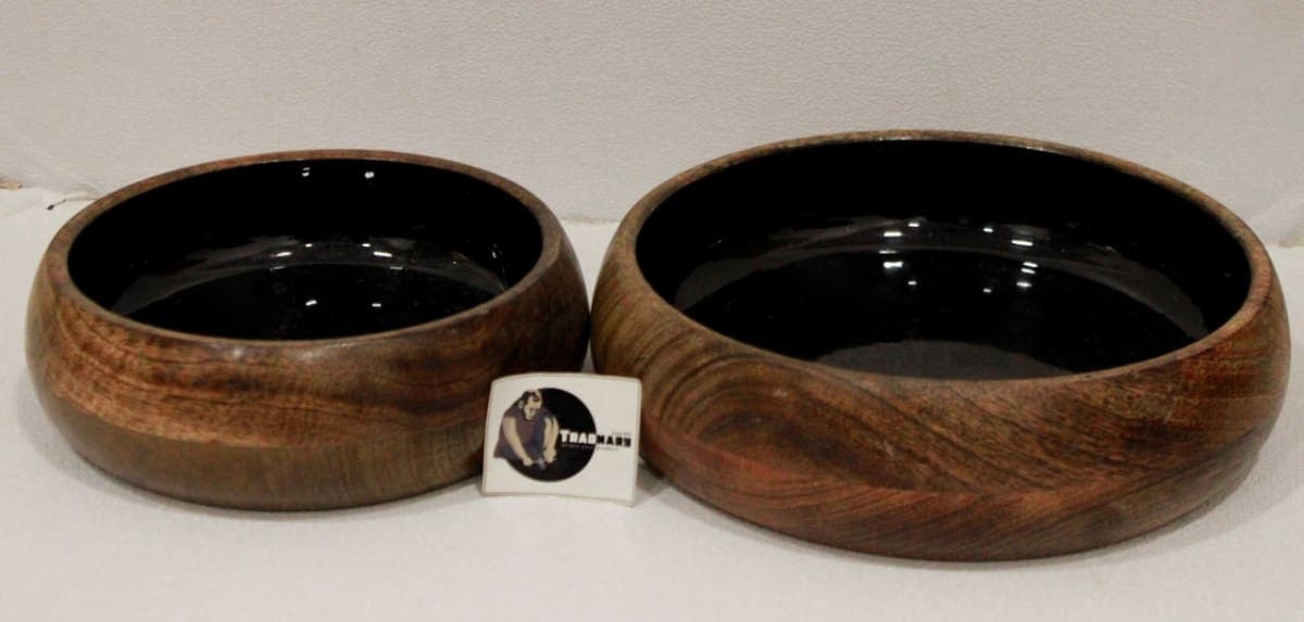 Enamel Black Painted Serving Bowl