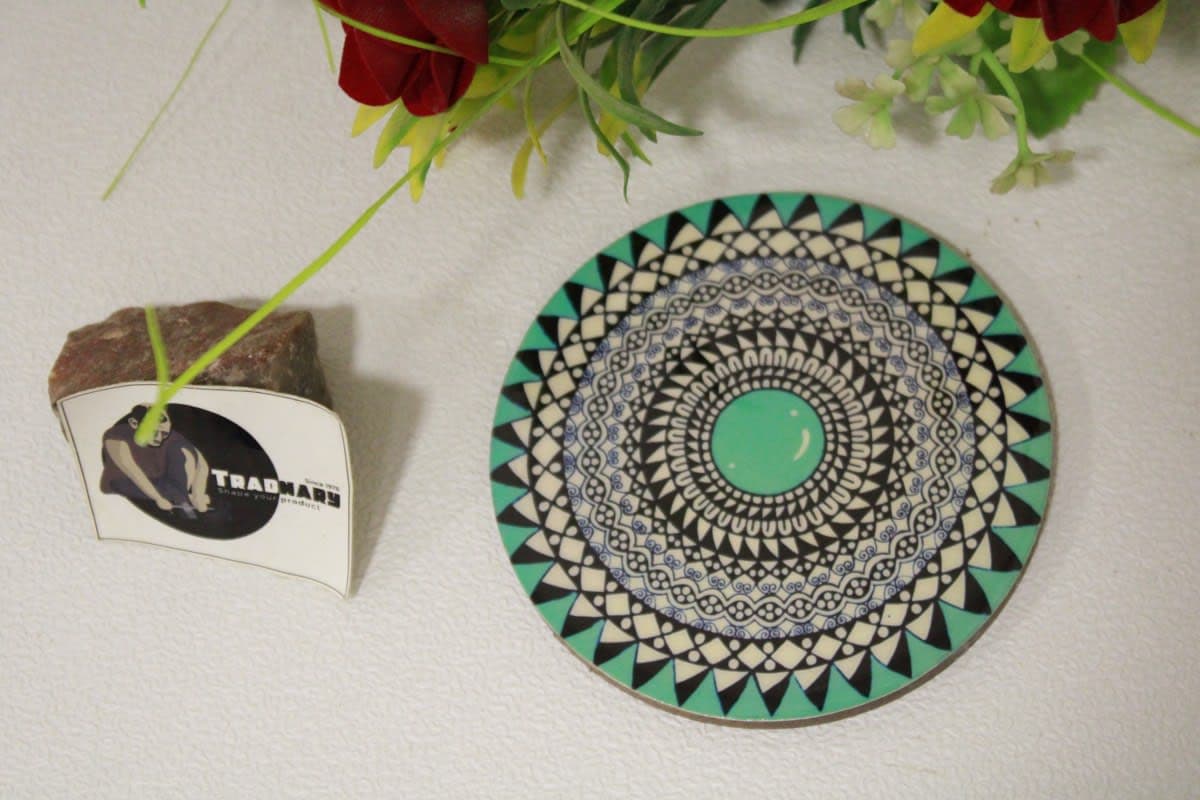 Round Coaster In Printed  Drafting with Enamel Paint