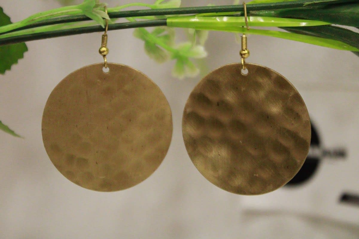 Brass Earrings In Circle Design