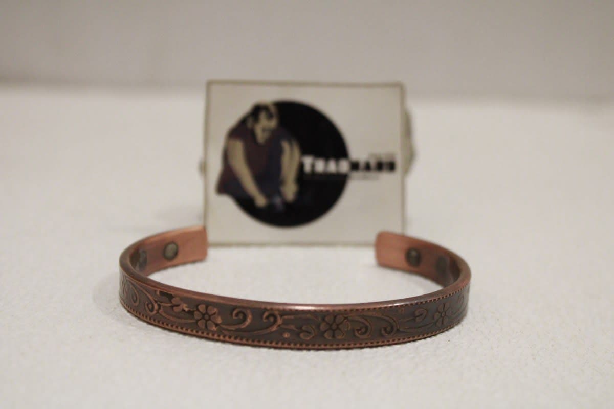 Copper Cuff In Etched Flower Design