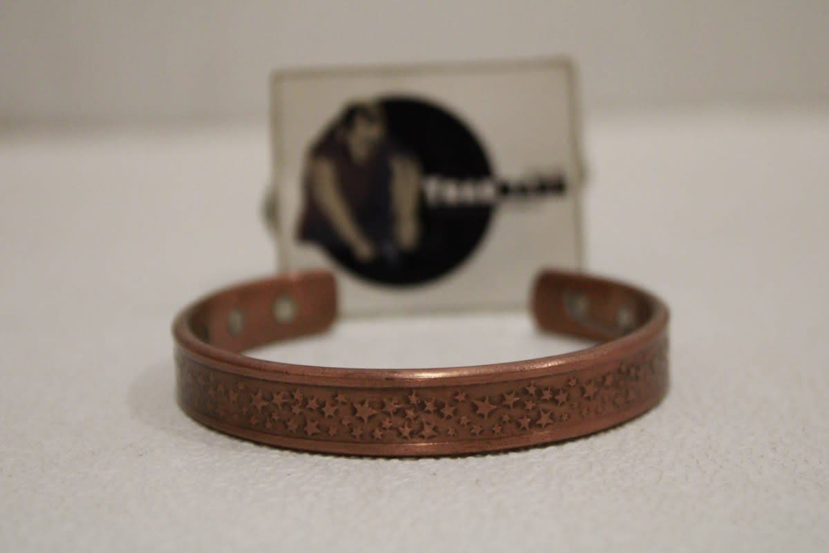 Copper Cuff In Etched Star Design