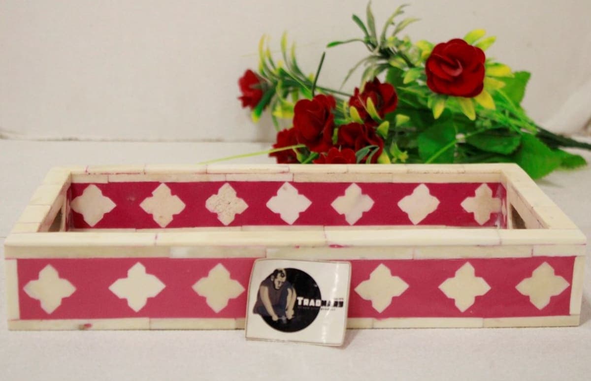 Bone inlay Pink tray