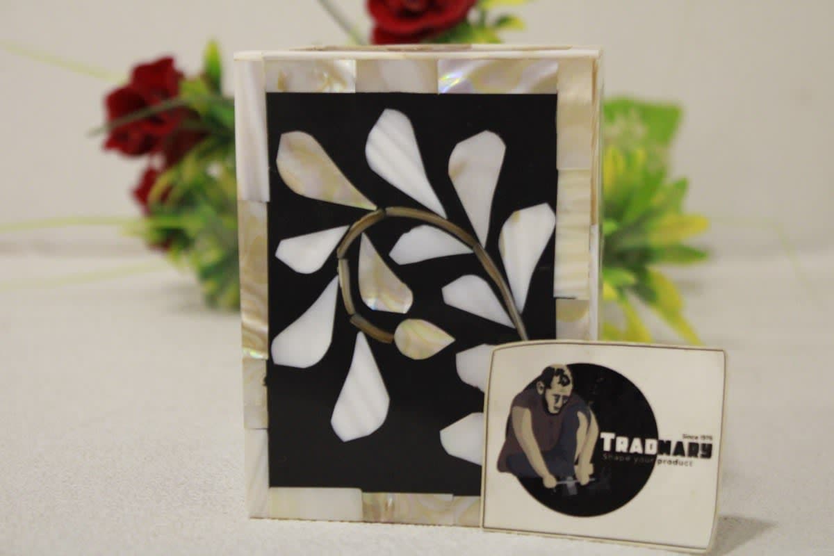 Mother Of Pearl Inlay Black Pen Holder
