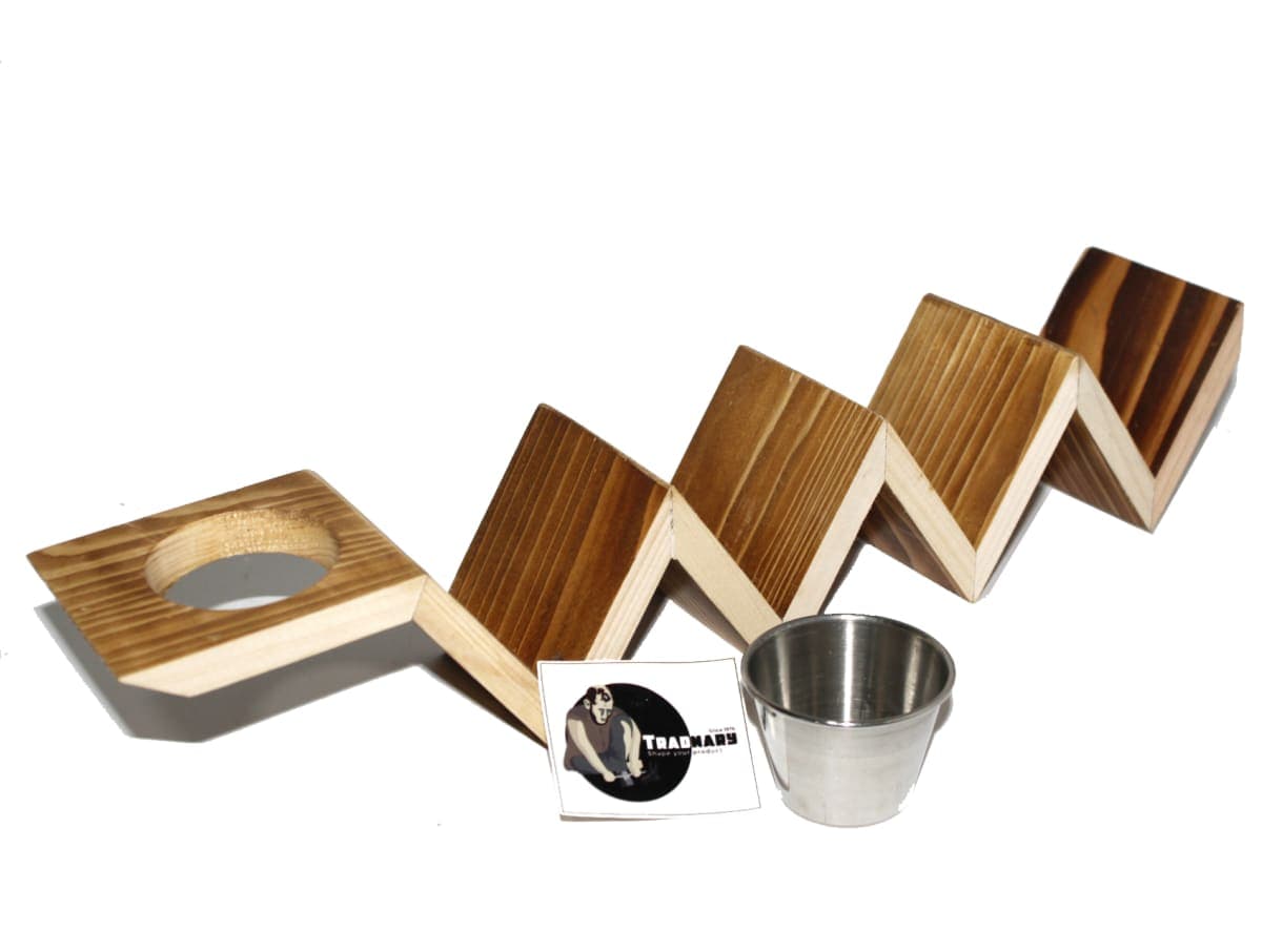 Wooden Taco Tray In Zigzag Design