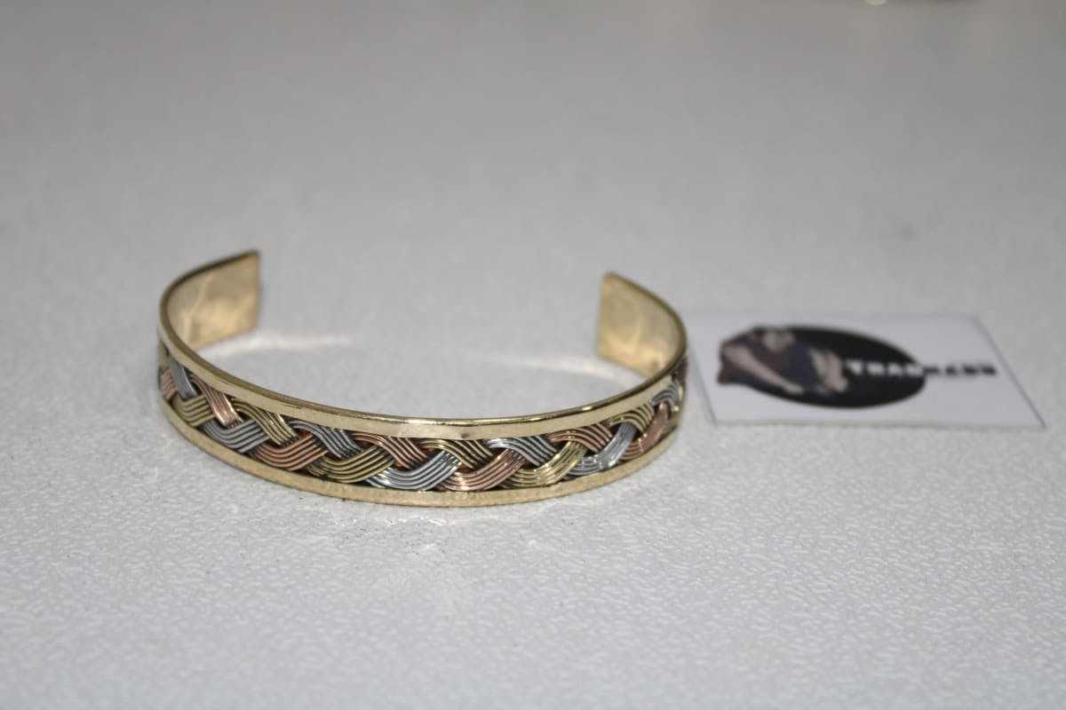 Celtic Knot Weave Copper & Brass Cuff 