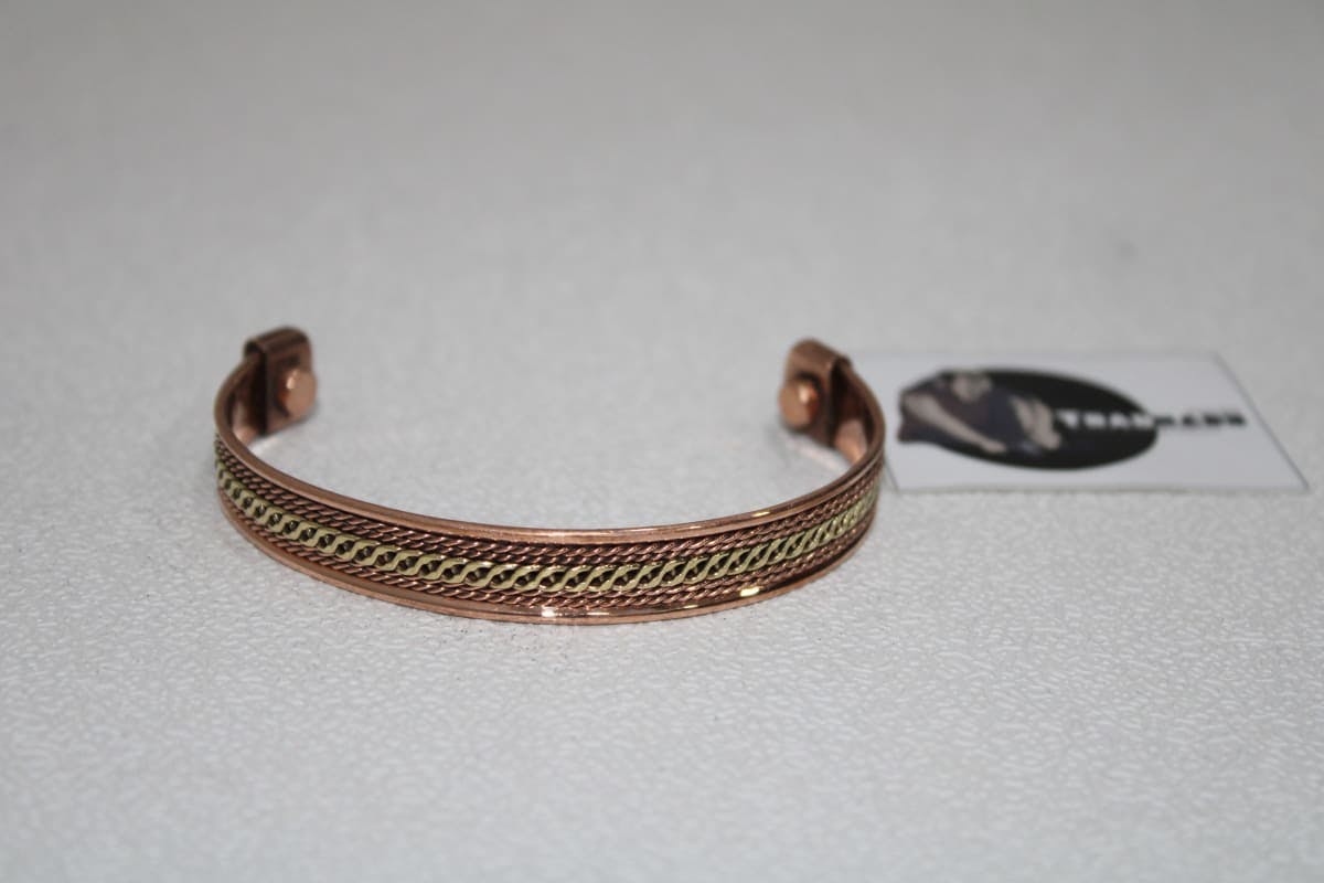 Copper Cuff With Brass Rope