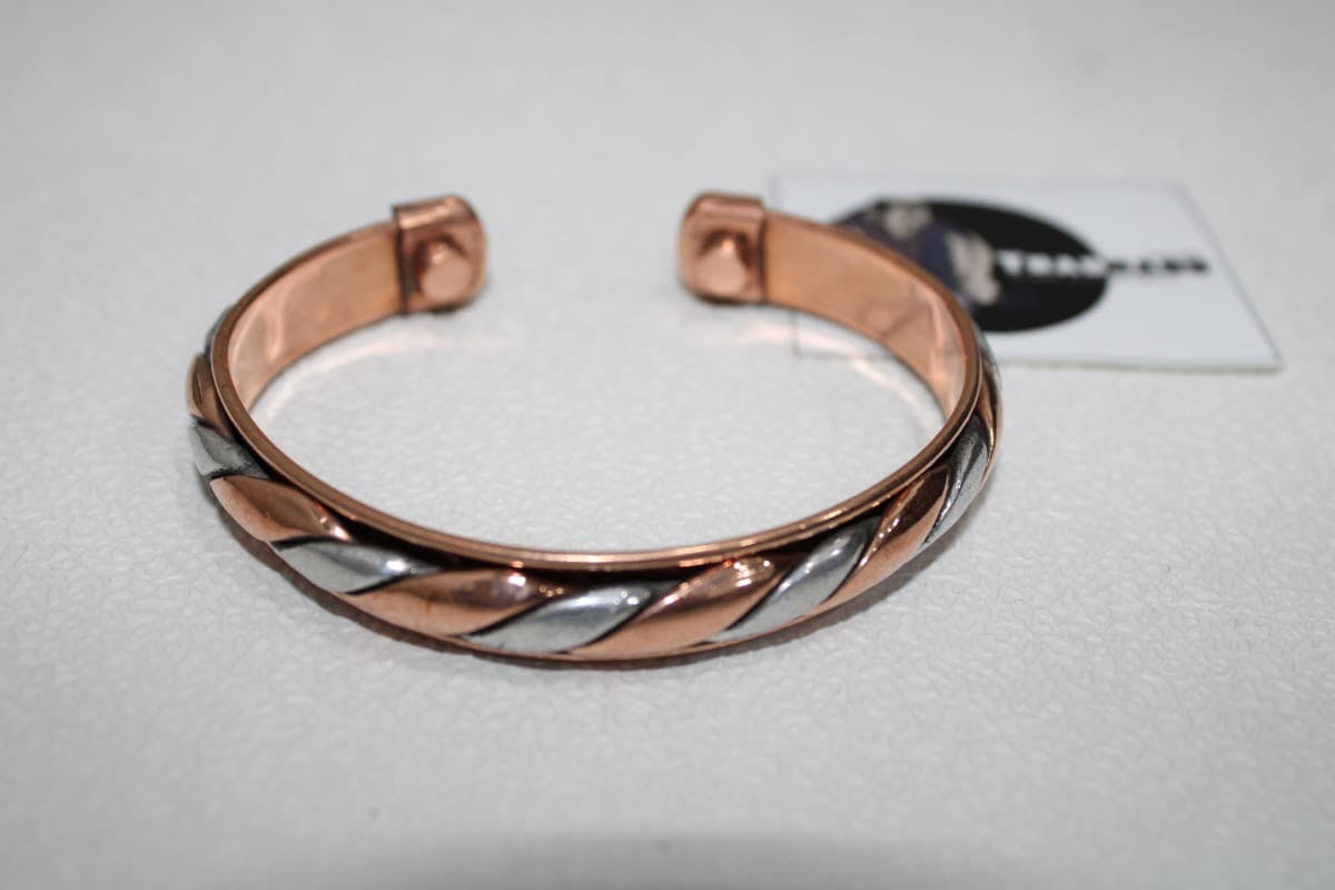 Copper And Iron Mix Magnetic Cuff Bracelet