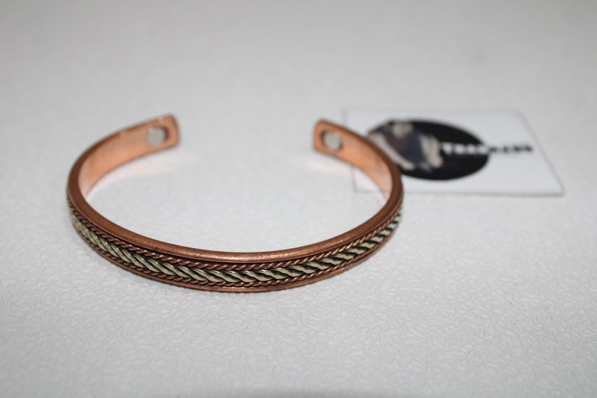 Magnetic Copper Cuff With Brass Rope
